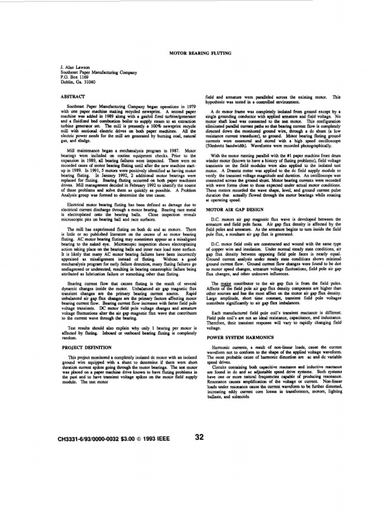 Understanding the Root Causes of Motor Bearing Fluting Through Testing ...