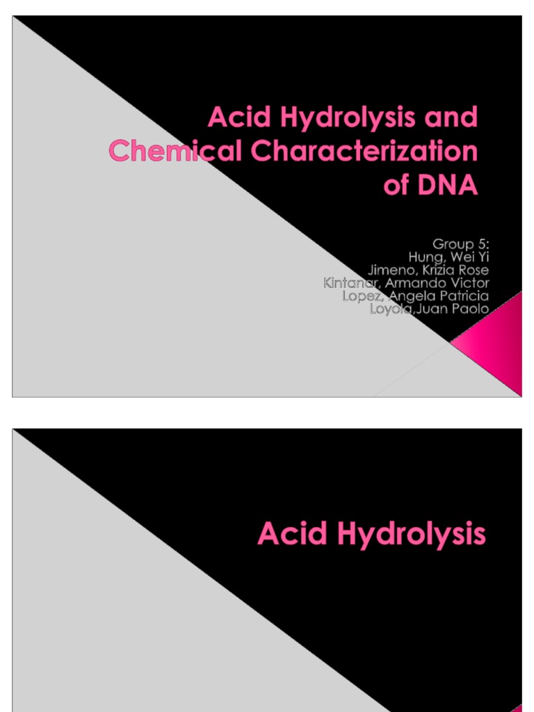 Acid Hydrolysis and Chemical Characterization of DNA PDF
