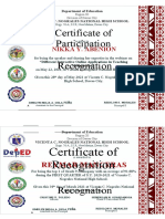 Certificate of Participation Recognation