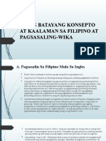 Ilang Batayang Konsepto at Kaalaman Sa Filipino at Pagsasaling-Wika - Semi Final