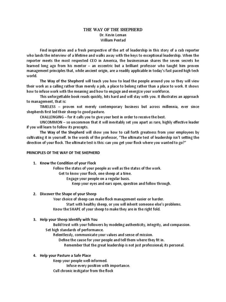 The Way of The Shepherd PDF Sheep Optimism