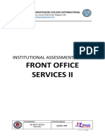 (REVISED) Institutional Assessment F.O Provide Accommodation Reception Services