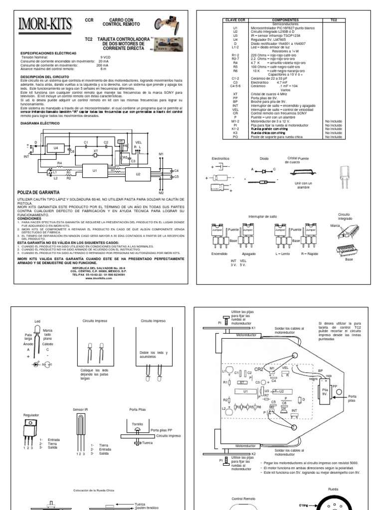 Censo nacional docena Absorber Diagrama Carro Con Control Remoto | PDF | Control remoto | Diodo emisor de  luz