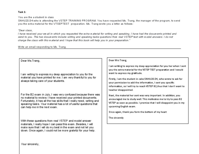 Vstep Writing - Phân Tích Task 1 | PDF | Test (Assessment)