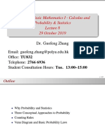 AMA1110 Basic Mathematics I - Lecture 8 Calculus, Probability & Statistics