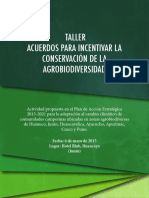  TALLER ACUERDOS PARA INCENTIVAR LA CONSERVACIÓN DE LA AGROBIODIVERSIDAD