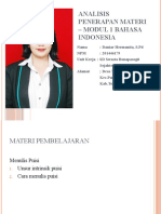 Presentasi Analisis Penerapan Materi - Daniar Hermanita HR, S.PD