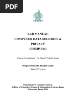 Lab Manual Computer Data Security & Privacy (COMP-324) : Course Coordinator: Dr. Sherif Tawfik Amin