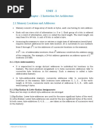 Chapter - 2 Instruction Set Architecture 2.1 Memory Locations and Addresses