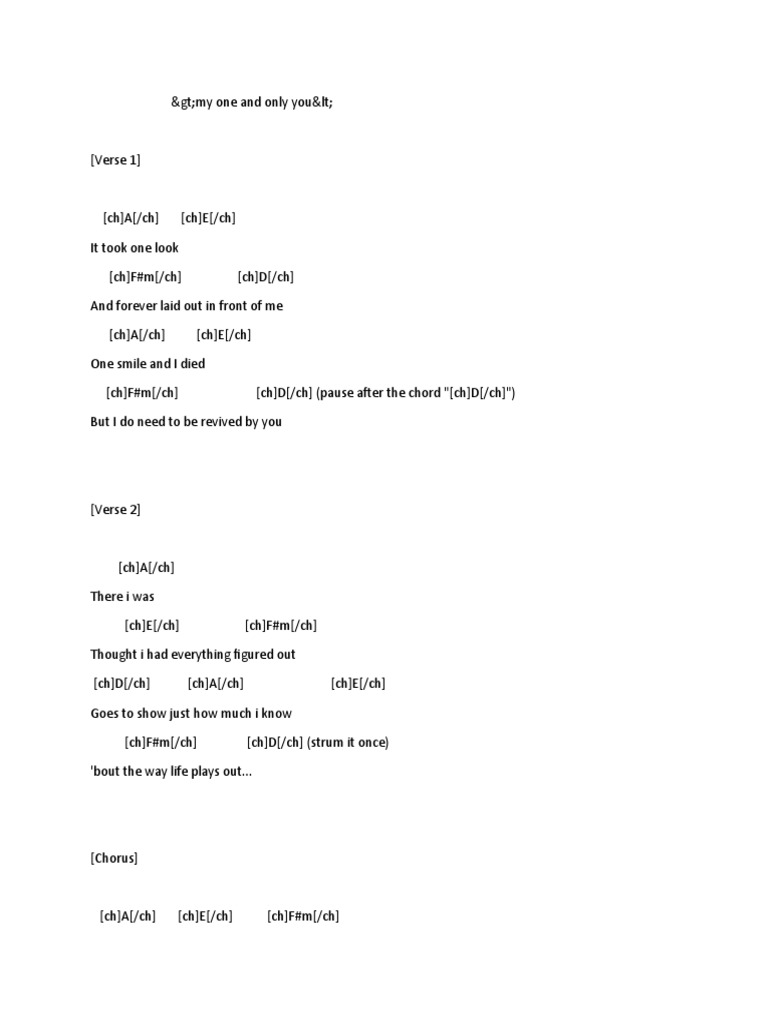 My One and Only You PDF