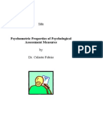 Psychometric Properties of Psychological Assessment Measures by Dr. Celeste Fabrie