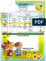 Class Schedule Kinder & Grade 1