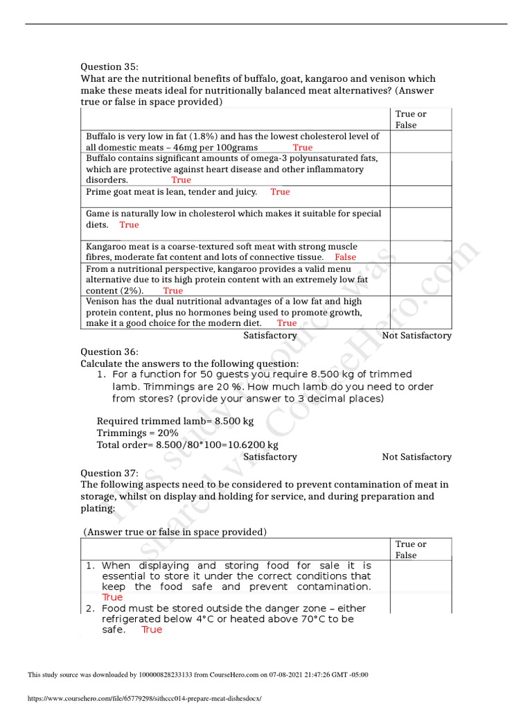 Sithccc014 Prepare Meat Dishes PDF Meat Fat