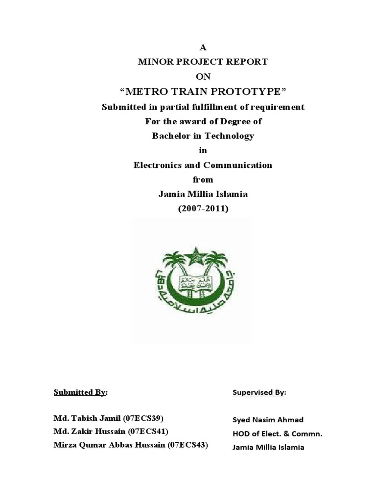 Metro Train Prototype Project Report | PDF | Resistor | Pakistan Movement
