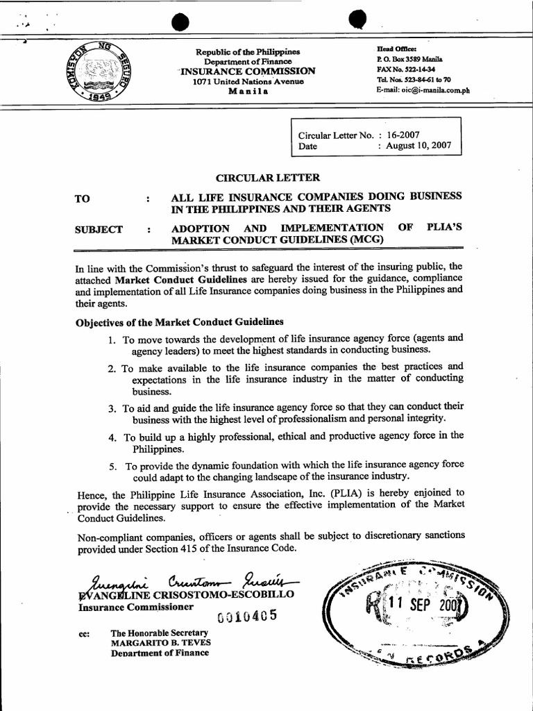 Market Conduct Guidelines PDF Breach Of Contract Insurance