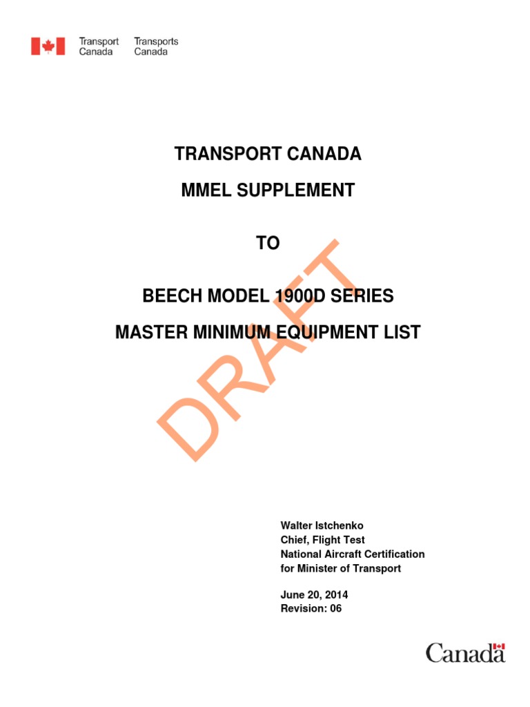 Beechcraft 1900D MMEL | PDF | Flight Recorder | Aviation Safety