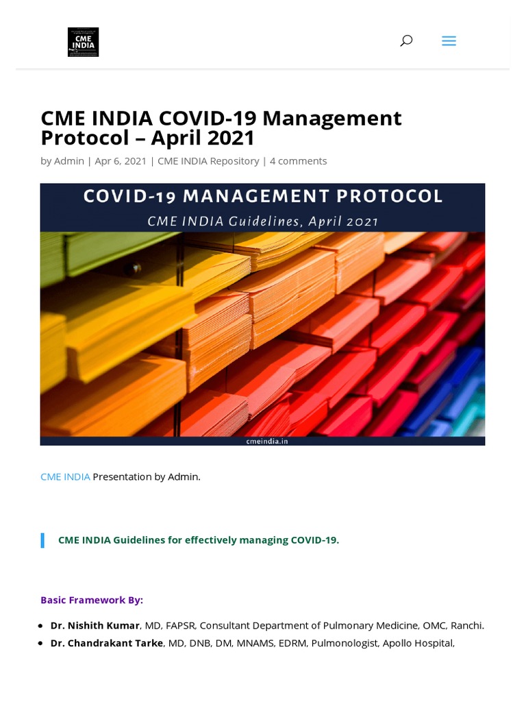 Covid 19 Guidelines April 2021 | PDF | Lactate Dehydrogenase | Pneumonia