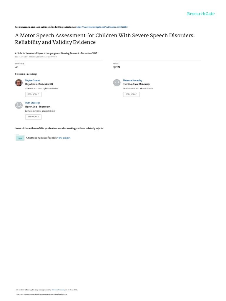 DEMSS: Validity in Speech Disorder Assessment | PDF | Validity ...