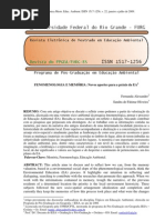 FENOMENOLOGIA E MEMÓRIA