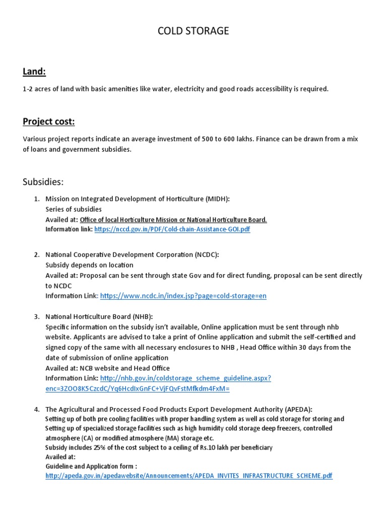 Cold Storage Project Report | PDF | Refrigeration | Economies