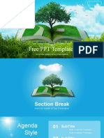 Green Grass Open Book PowerPoint Templates