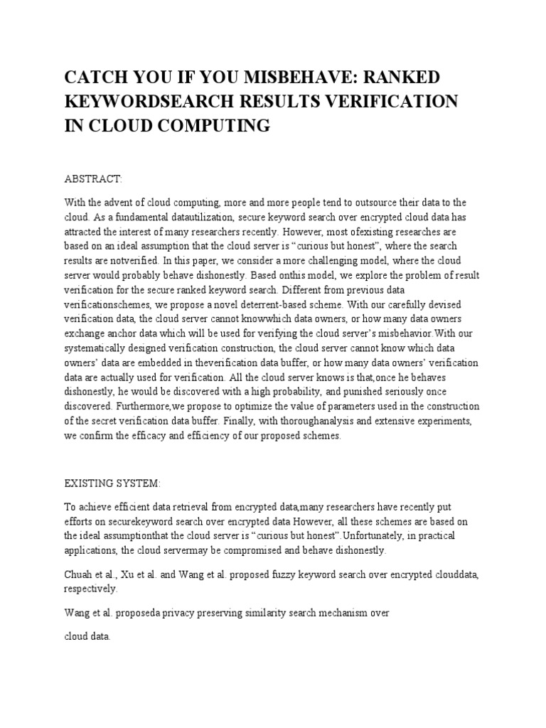 Catch You If You Misbehave | PDF | Cloud Computing | Computer Science