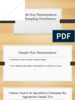 Sample Size Determination and Sampling Distribution