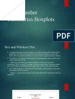 Five Number Summaries Boxplots