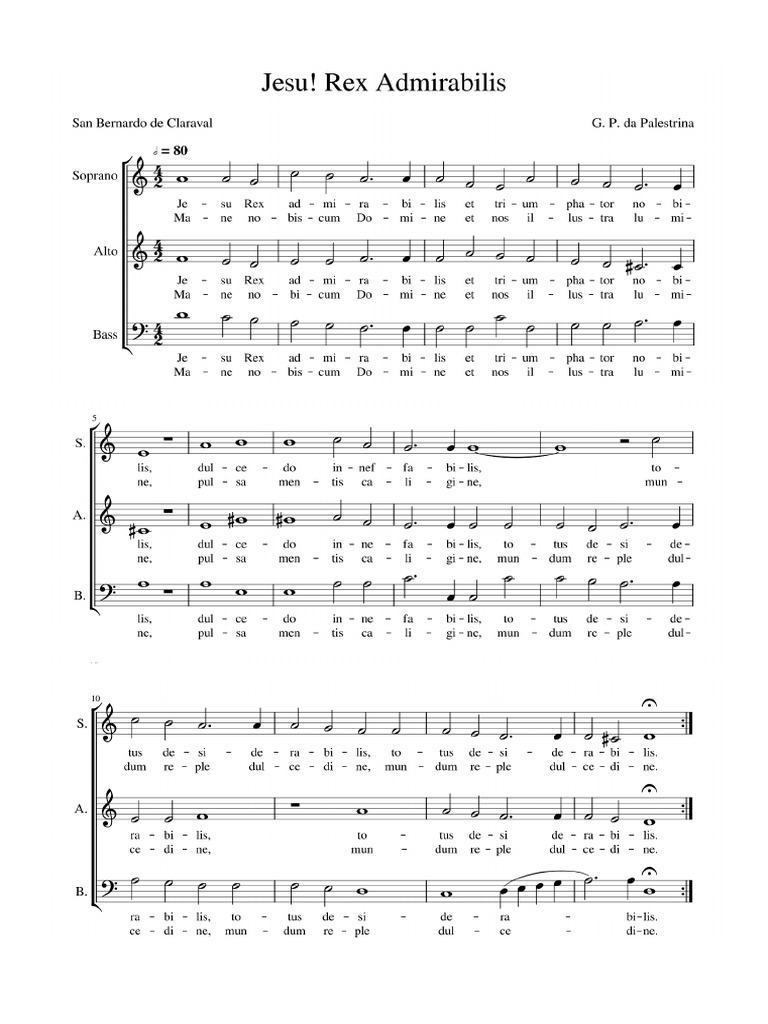 G.P.Palestrina Jesu Rex Admirabilis | PDF