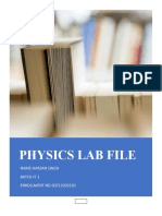 Physics Lab File: Name-Harsan Singh Batch-It 1 ENROLLMENT NO-03713203120