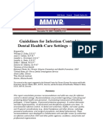 CDC guidelines for infection control in dental setting