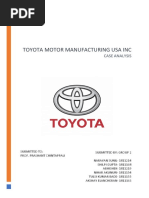 Toyota Motor Manufacturing Usa Inc: Case Analysis