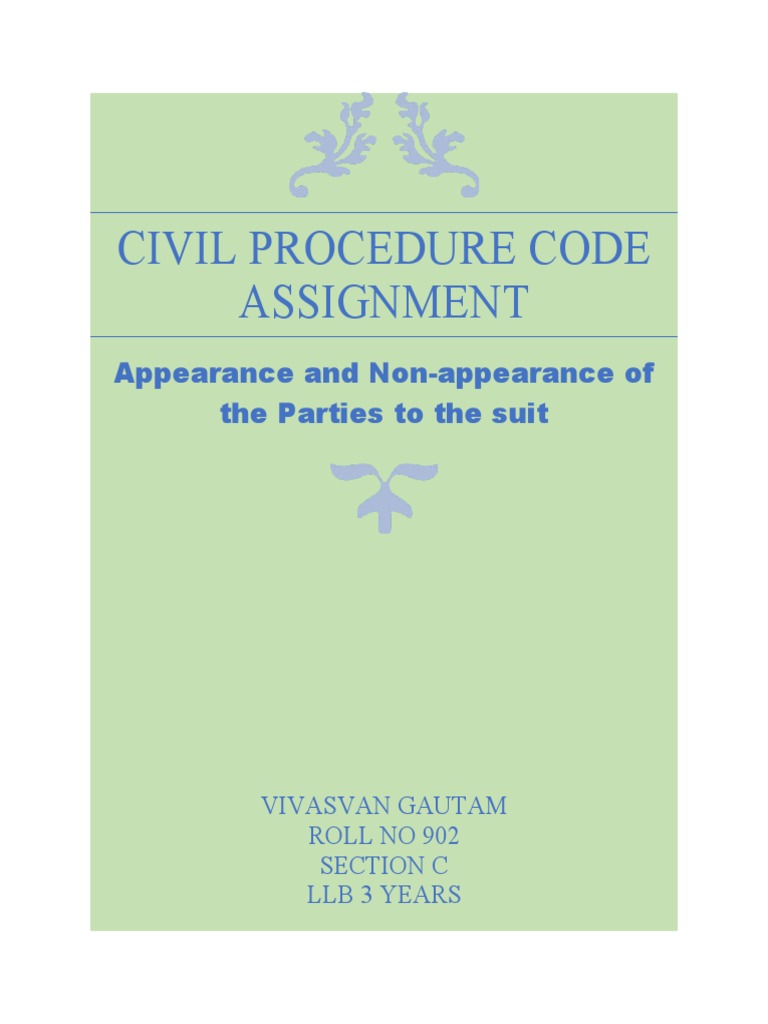 Civil Procedure Code Assignment | PDF | Annulment | Lawsuit