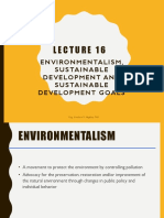 Environmentalism, Sustainable Development and Sustainable Development Goals