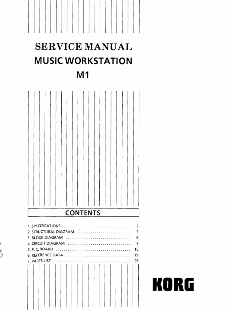 M1 Service Manual Synthesizer Audio Electronics