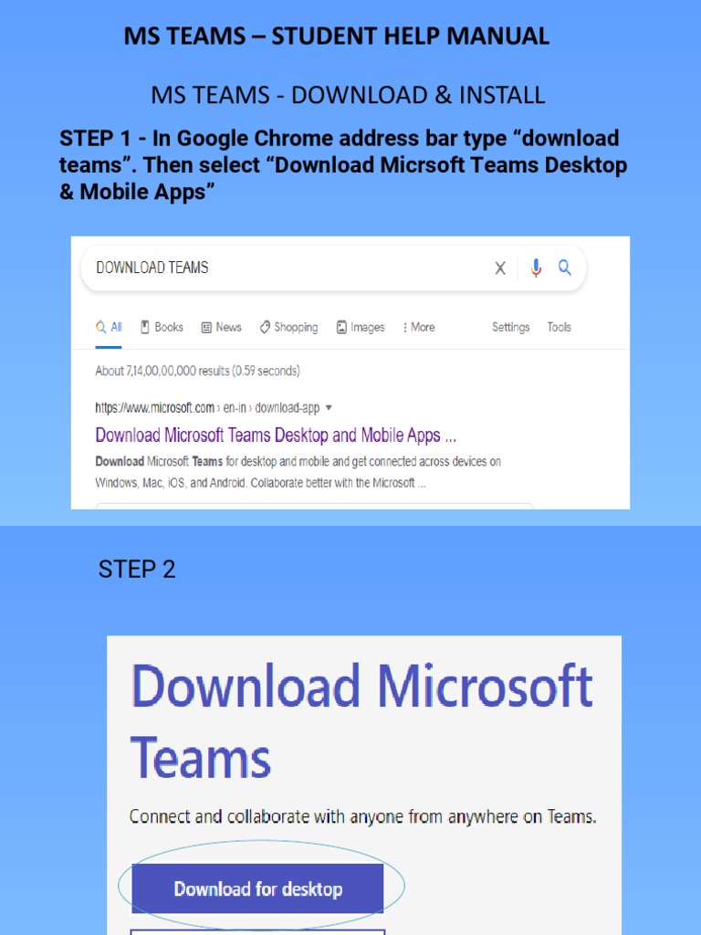 Downloading Microsoft Teams Guide | PDF