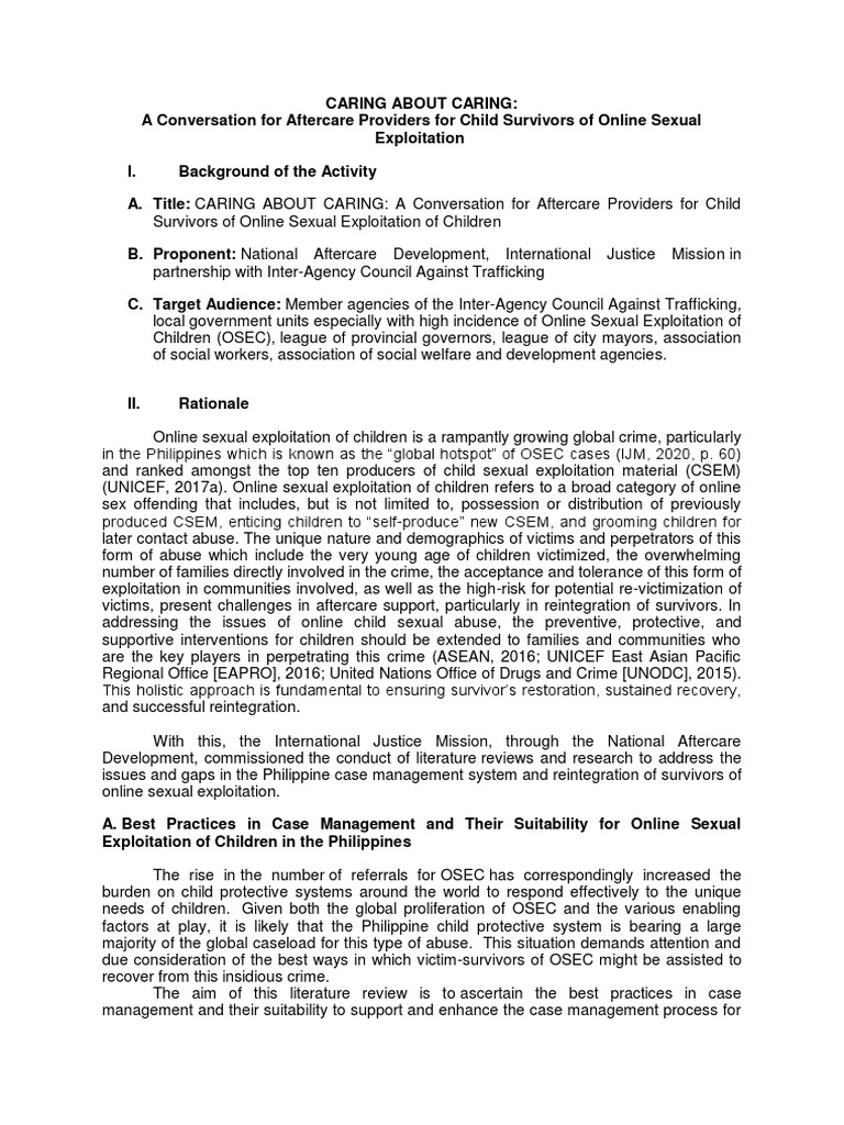 Policy Brief - CARING ABOUT CARING | PDF | Child Sexual Abuse | Human ...