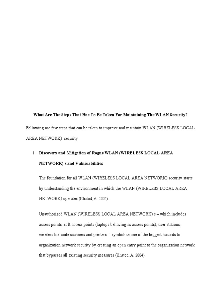 Enhancing WLAN Security Measures | PDF | Wireless Lan | Wireless Access ...