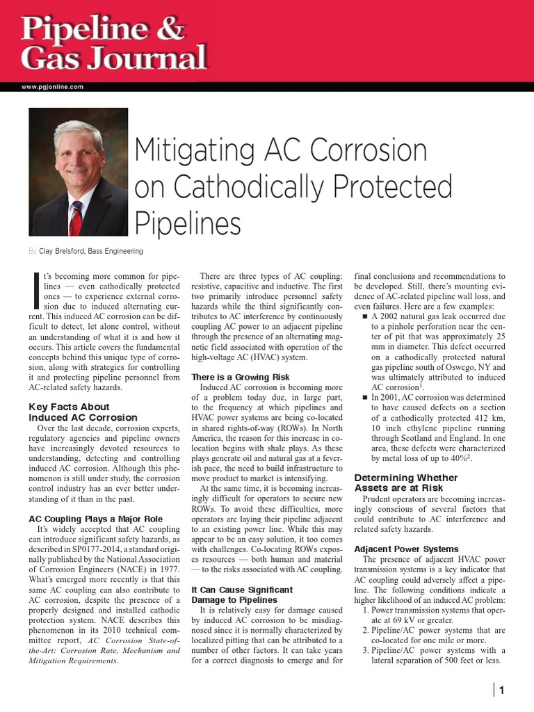 Mitigating AC Corrosion On Cathodically Protected Pipelines | PDF ...