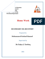 Home Work: Secondary Oil Recovery