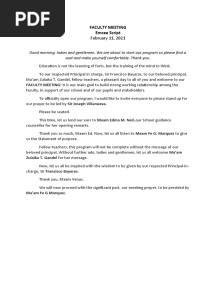 FACULTY MEETING-emcee Script