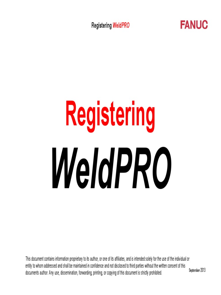 WP02 Registering WeldPRO Sept 2013 | PDF