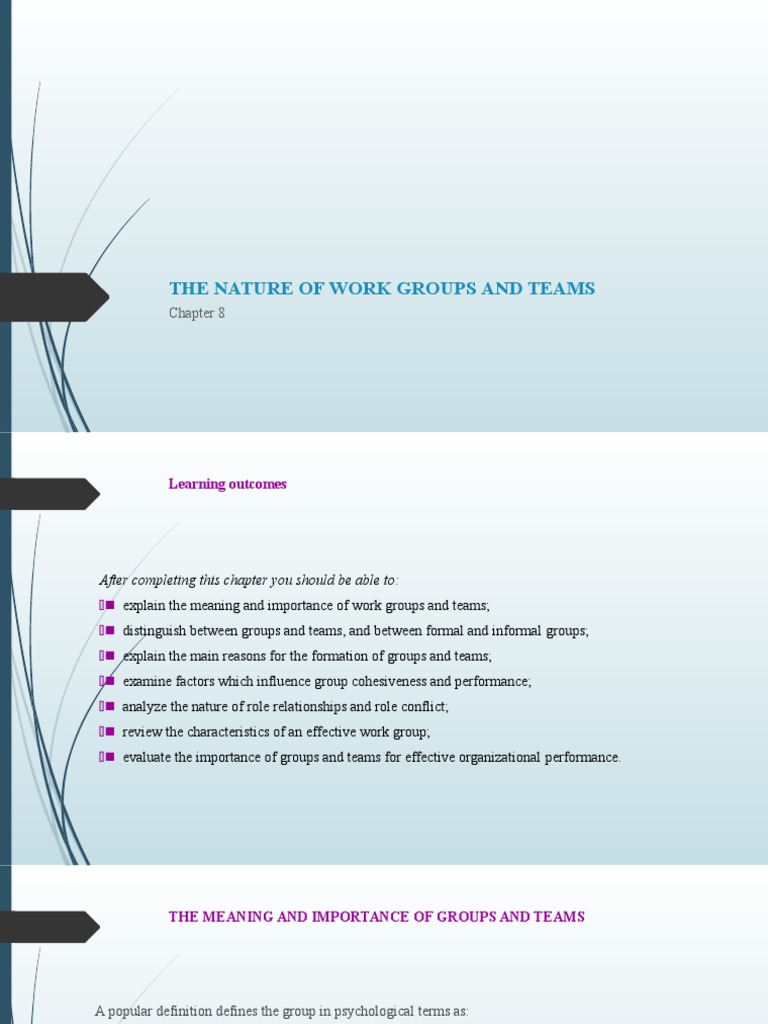 Understanding Work Groups and Teams | PDF | Group Cohesiveness | Reason