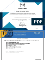 Certificado de conclusão de curso sobre aplicação e execução de projetos