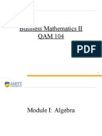 Business Mathematics II: Module I - Algebraic Concepts and Techniques
