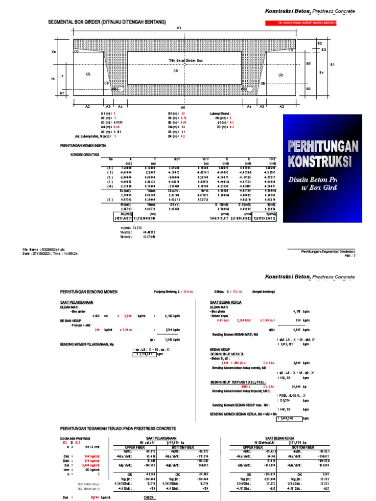 Disain Beton Prestress Box Girder | PDF