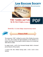 Will: Viability and Validity: by Dr. Ravi Gupta