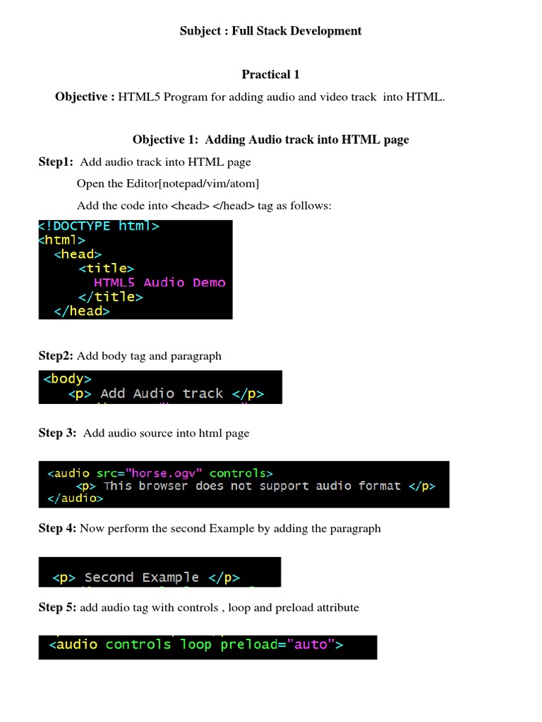 HTML5 Audio and Video Integration Guide | PDF | Html Element | Html