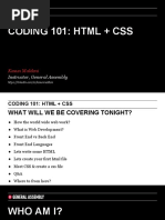 Coding 101 - HTML + CSS Kasun March 2018