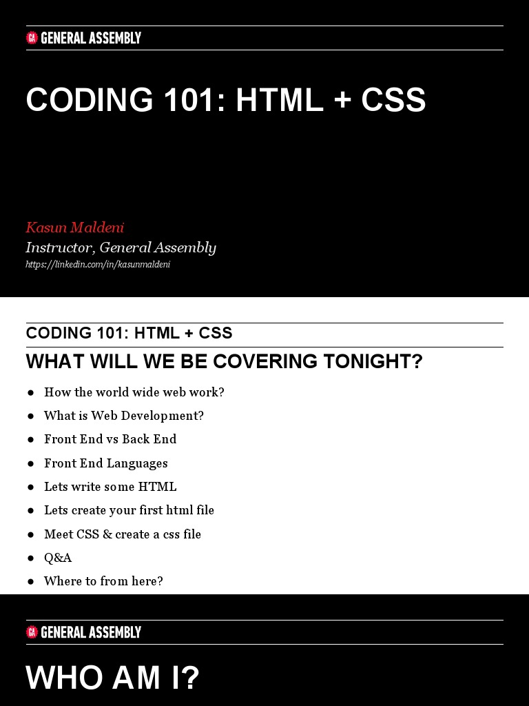 Coding 101: HTML and CSS Essentials | PDF | Html Element | Html